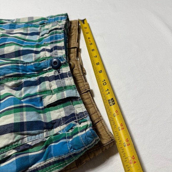 Lot of 2 Aeropostale A87 Shorts Beige Cargo & Blue Plaid Y2K Style Men's Size 29 - Picture 7 of 10